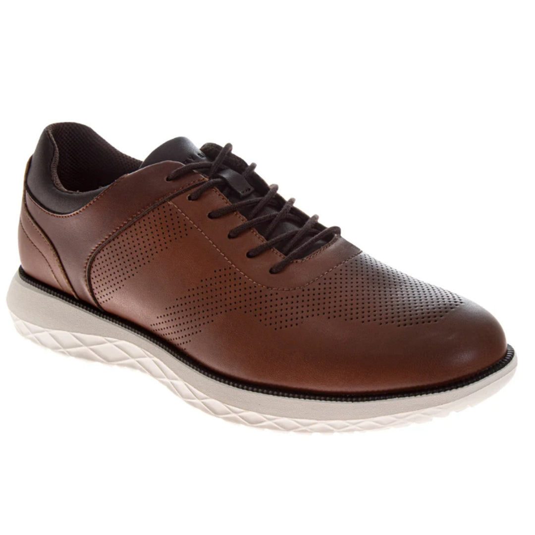 New NWT Perry Ellis Mens Size 9 Chestnut Brown Faux Leather Lace Up Casual Shoes