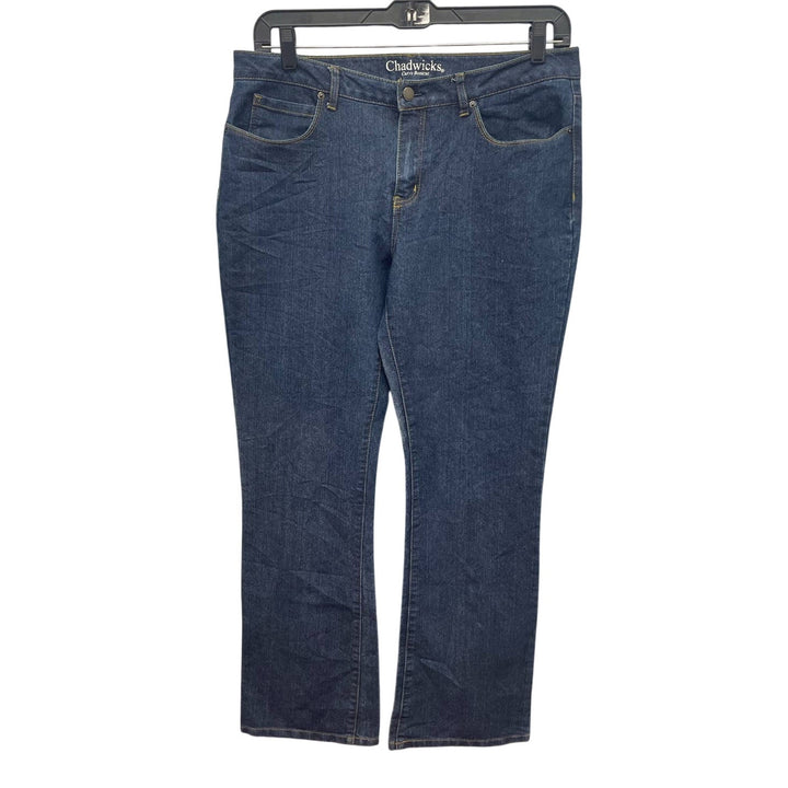 Chadwicks Womens Size 14 Curvy Bootcut Stretch Cotton Darker Wash Denim Jeans