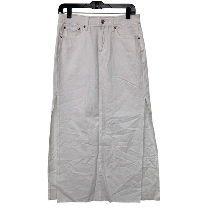 New American Eagle Womens Size 2 Comfort Stretch Waist Low Rise Maxi Denim Skirt