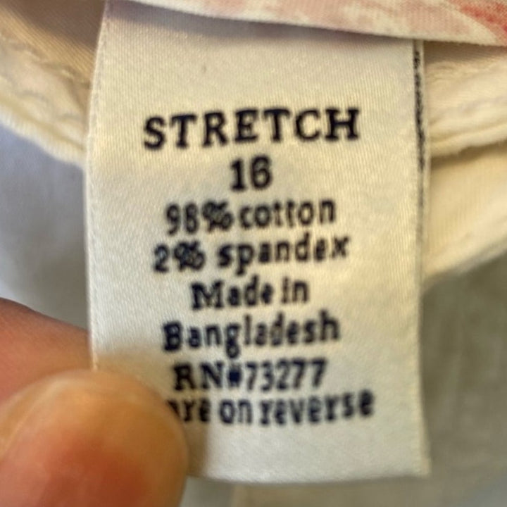 NWT New Croft &amp; Barrow Womens Size 16 White Cotton Blend Natural Fit Capri Pants