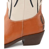 Wiralomi Womens Size 8.5 Beige Black Brown Faux Leather Floral Cowboy Boot Shoes