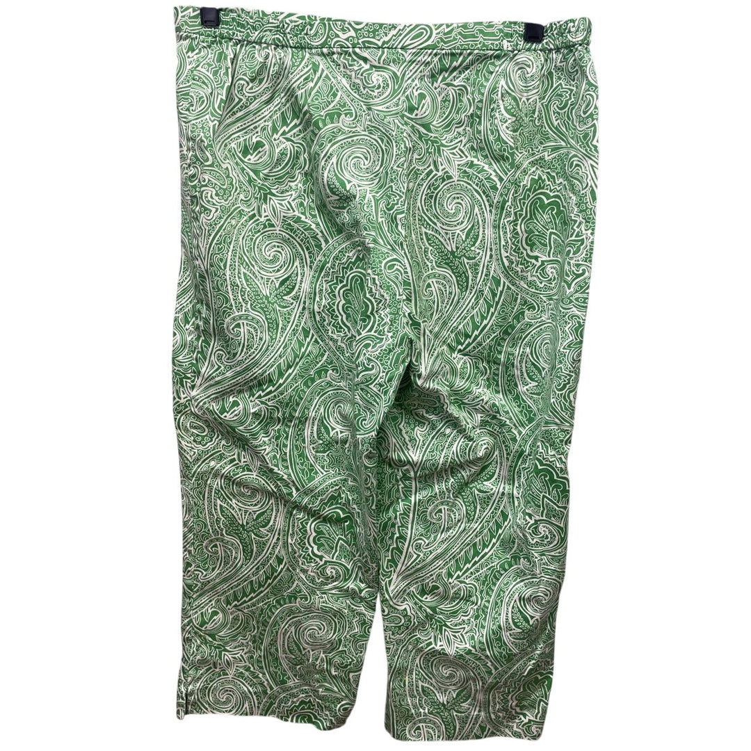 JM Collection Womens Size 16 Stretch Cotton Paisley Back Elastic Waist Capris