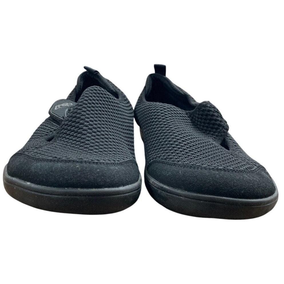 LeIsfIt Womens 10.5 Black Mesh Wide Diabetic Adjustable Barefoot Walking Shoes