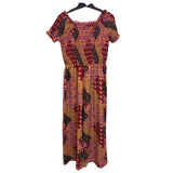 Xhilaration Womens Medium Floral Calico Smocked Short Sleeve Jumpsuit Romper