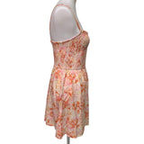 New American Eagle Womens Medium Adjustable Strap Floral Ruched Cotton Dress