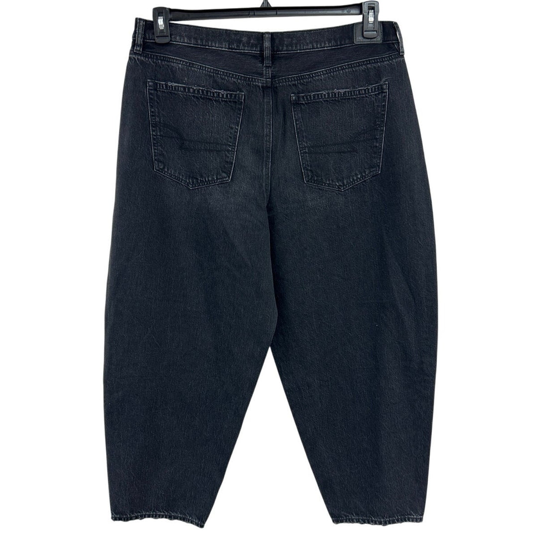 New American Eagle Womens 18 Regular Black Cotton Blend Denim Balloon Jeans