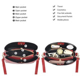 Xiaoyu Womens Red Zipper Close Faux Leather Butterfly Charm Small Crossbody Bags