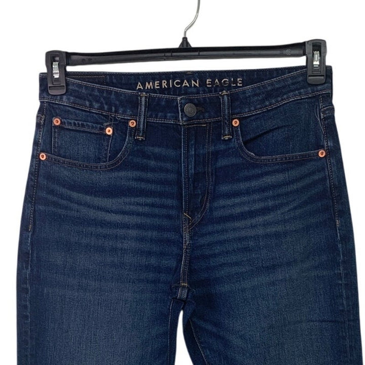 New American Eagle Womens 32X32 Cotton Blend Athletic Fit Dark Denim Blue Jeans