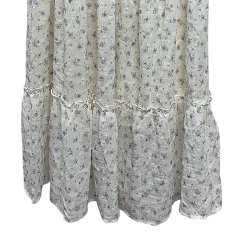 NWT New VotePretty Womens Medium Short Sleeve V Neck Floral Tiered Midi Dress
