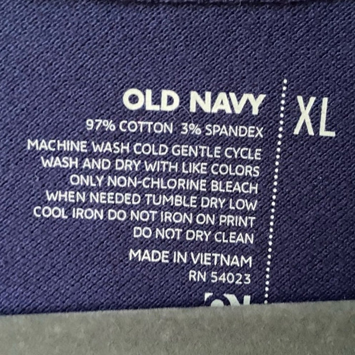 NWT New Old Navy Womens XL Blue Stretch Cotton Short Sleeve Collared Polo Shirt