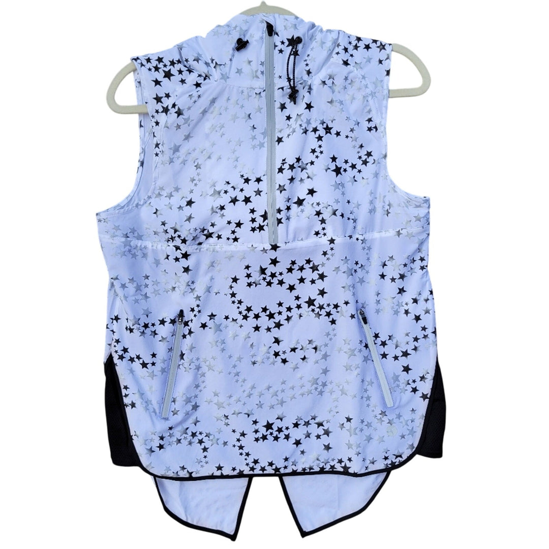 NWT New Avocado Womens Small Star Sleeveless Half Zip Athletic Hooded Vest