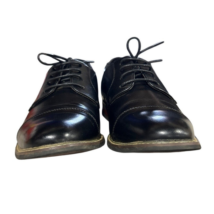 Bruno Marc Mens Size 10.5 Black Faux Leather Lace Up Prince Classic Oxford Shoes
