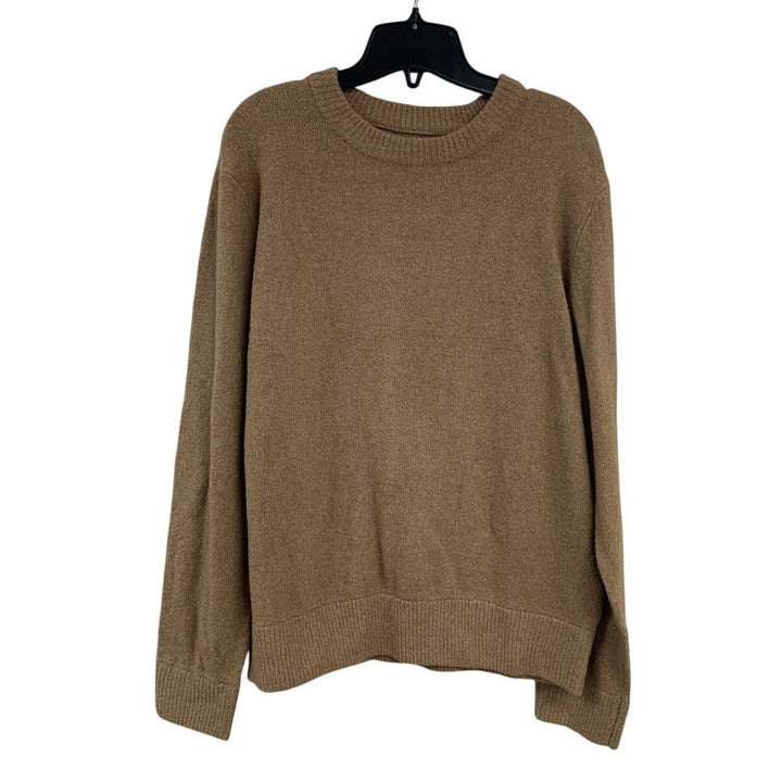 New American Eagle Womens Medium Camel Brown Long Sleeve Crew Neck Knit Sweater