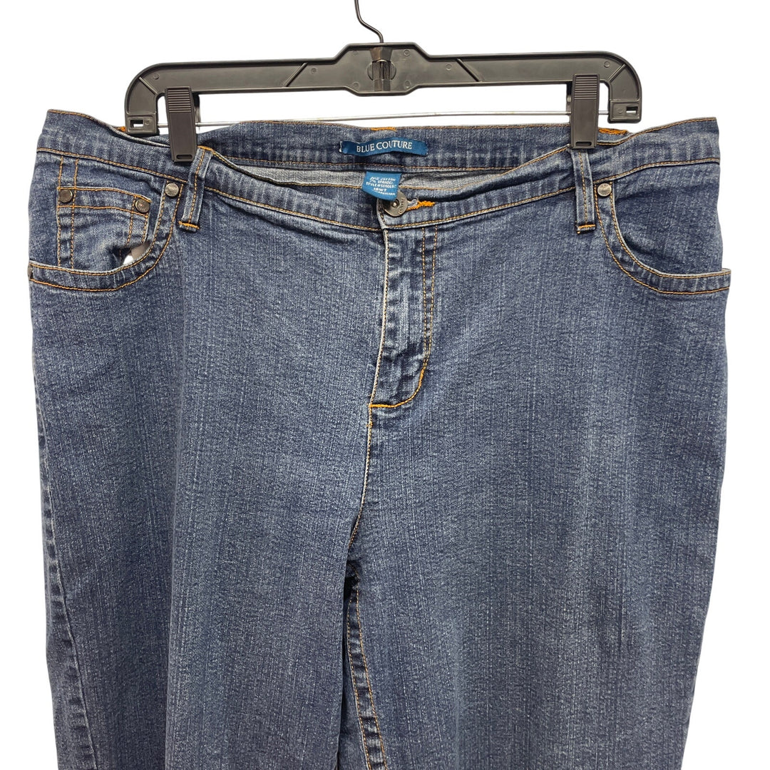 Blue Couture Size 18W Tall Straight Leg Stretch Cotton Blend Denim Blue Jeans
