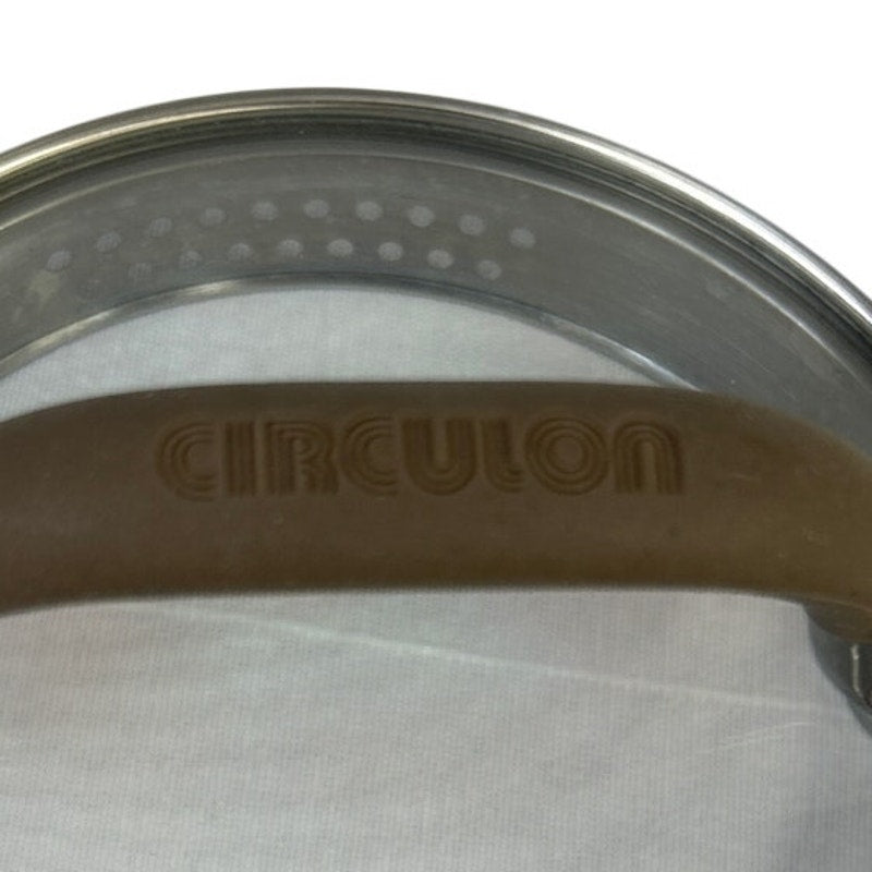 Circulon Small Brown Handle Glass Saucepan Cooking Pot Lid w Strainer Lip