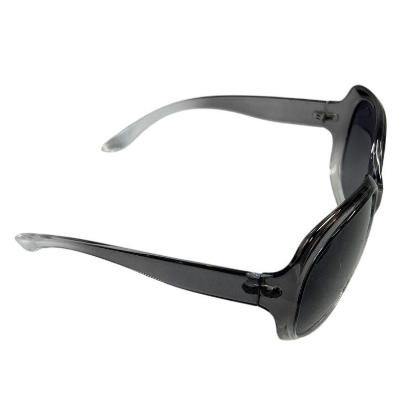 Looking Forward Womens Clear Black Frames Polarized Oversized Round Sunglasses