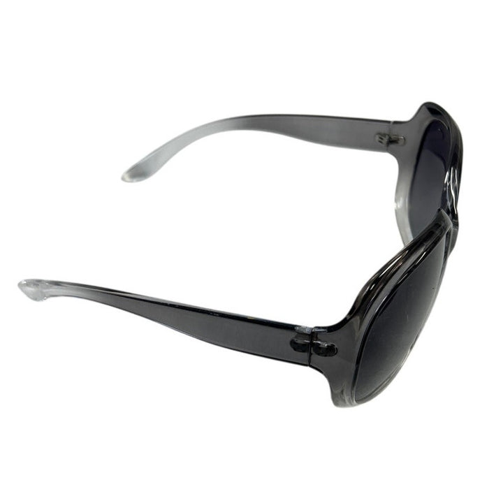 Looking Forward Womens Clear Black Frames Polarized Oversized Round Sunglasses