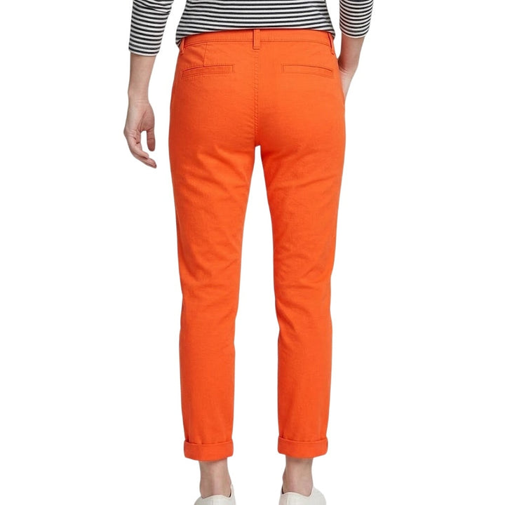 New Eddie Bauer Womens Size 4 Orange Boyfriend Midrise Slim Legend Wash Pants