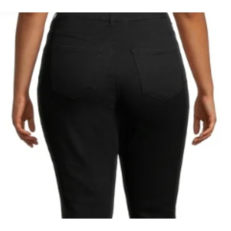 NWT New Terra &amp; Sky Womens Plus Size 24W Black Denim Tummy Control Skinny Jeans
