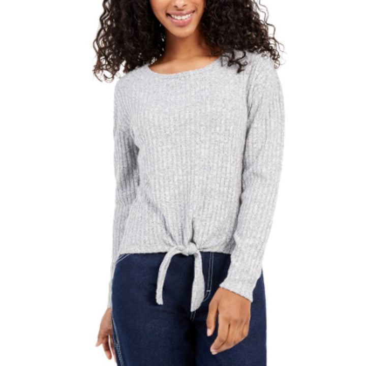 NWT New Almost Famous Womens Large Criss Cross Back Front Tie Knit Sweater