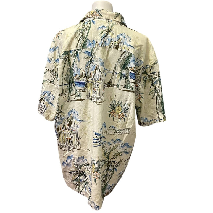 Toes on the Nose Mens XL Palm Tree Beach Hawaiian Button Up Short Sleeve Shirt
