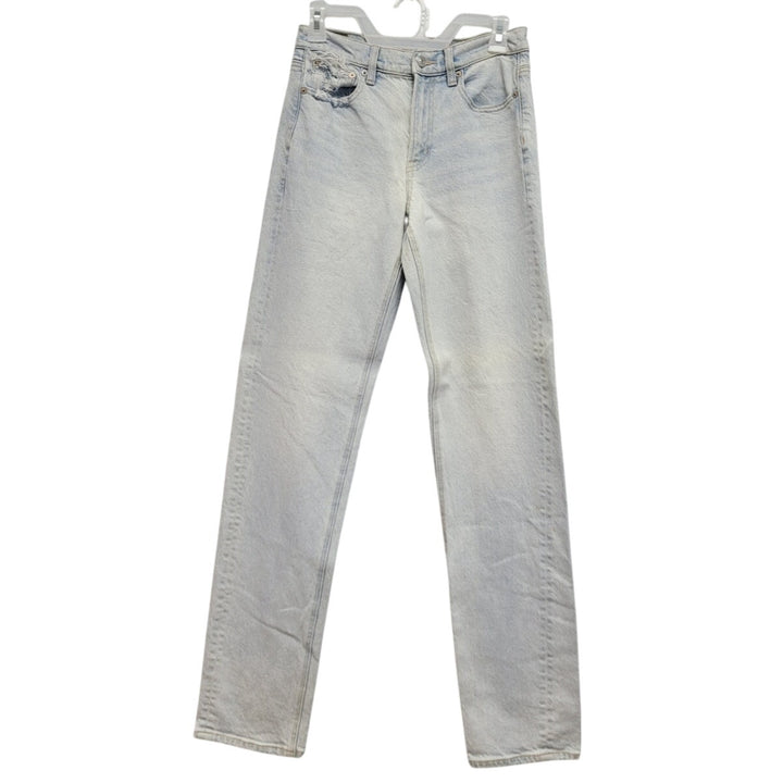 New American Eagle Size 2 Extra Long High Rise Straight Bleached Denim Jeans