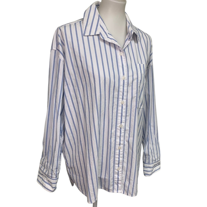 New American Eagle Womens XXL Striped Long Sleeve Collared Button Up Shirt