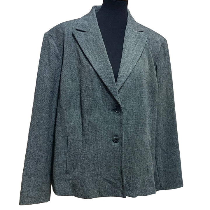 Rafaella Woman 18W Two Button Gray Polyester Blend Career Blazer Suit Jacket