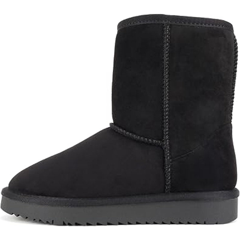 New Soda KURON Womens Size 7.5 Black Faux Suede Round Toe Lug Sole Ankel Boots