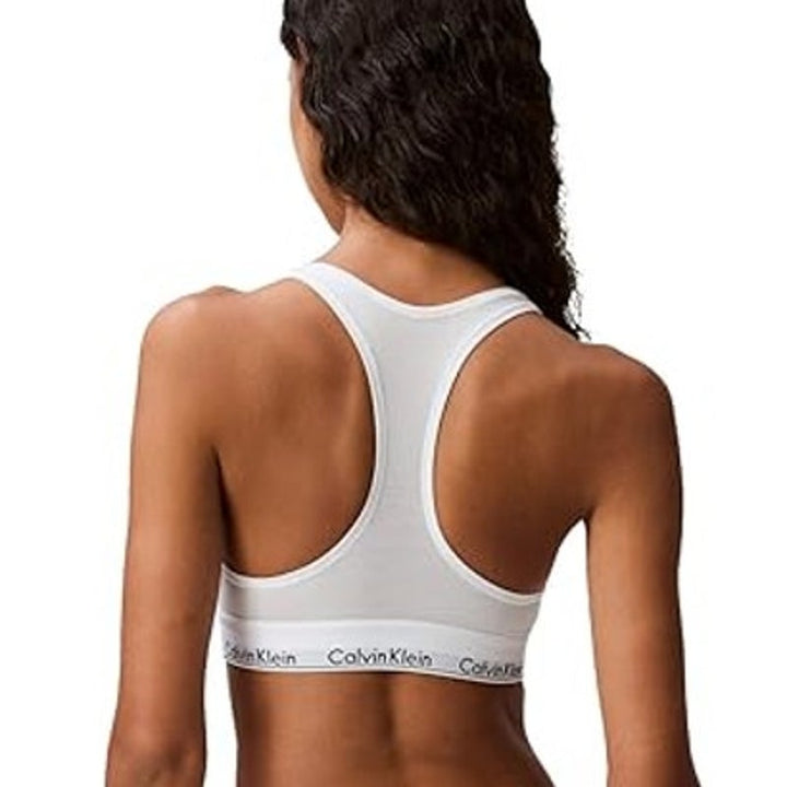 NWT New Calvin Klein Womens XL White Cotton Blend Unlined Wireless Bralette Bra