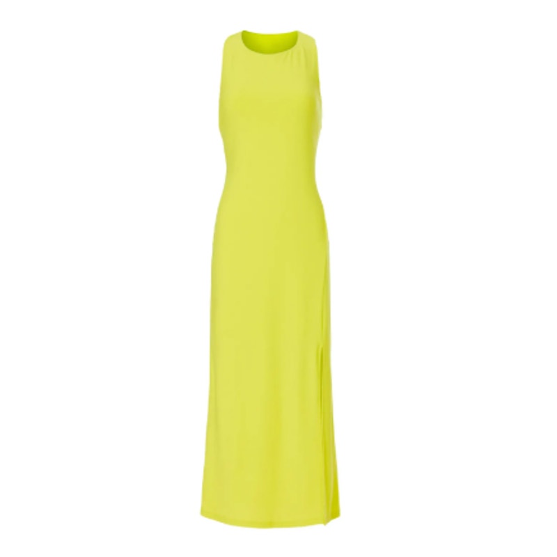 Slate &amp; Willow Womens XL Lime Sleeveless Hourglass Crew Neck Lined Maxi Dress