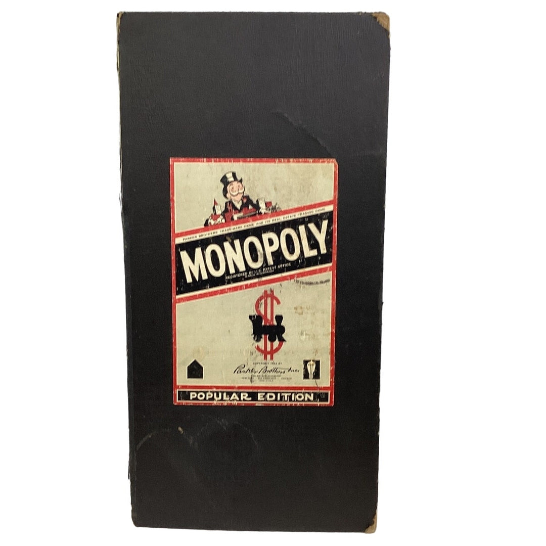 Vintage 1954 Monopoly Parker Brothers Popular Edition Game Board Poor Condition