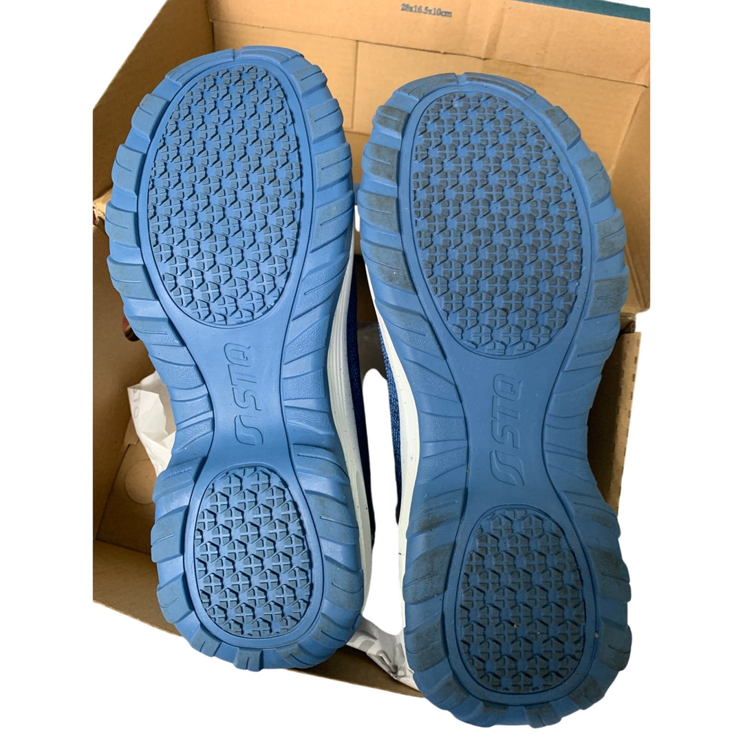 STQ Womens 7.5 Blue Fabric Mesh Slip On Lightweight Arch Support Walking Shoes