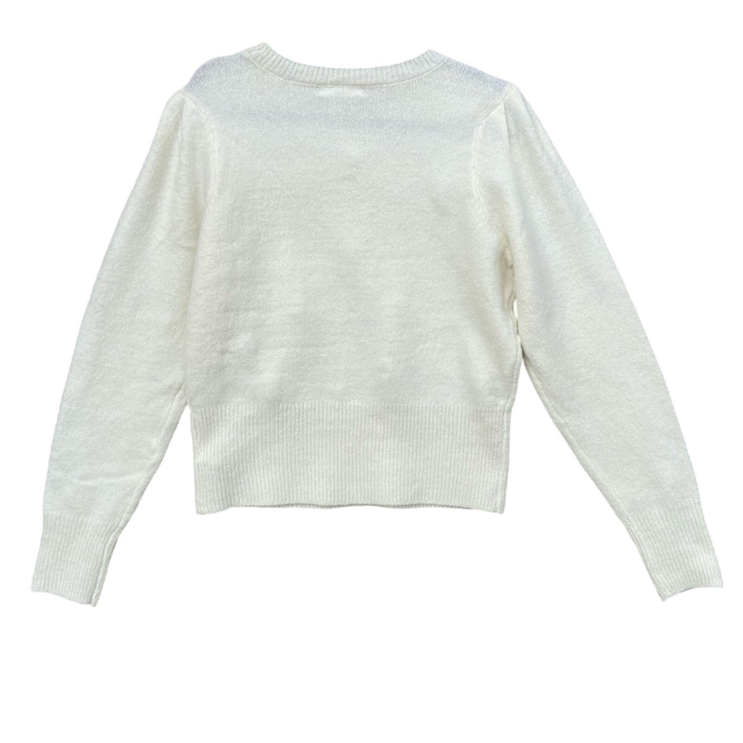 New 89th &amp; Madison Womens Medium Pom Pom Crew Neck Long Sleeve Knit Sweater