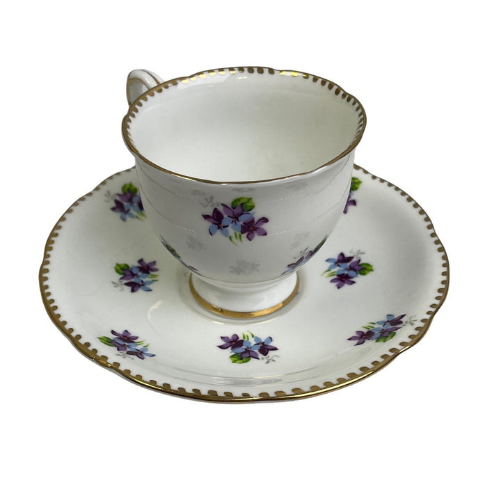 Vintage Royal Stafford Sweet Violets England Saucer Cup Bone China Teacup Set