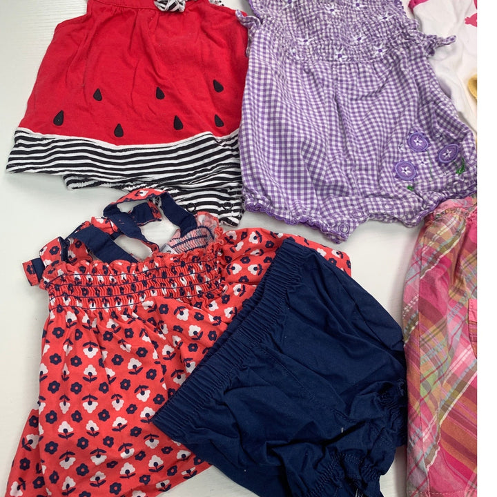 6 Baby Girls 3-6 Months Short Sleeve One Piece Outfits Dresses Clothes Lot