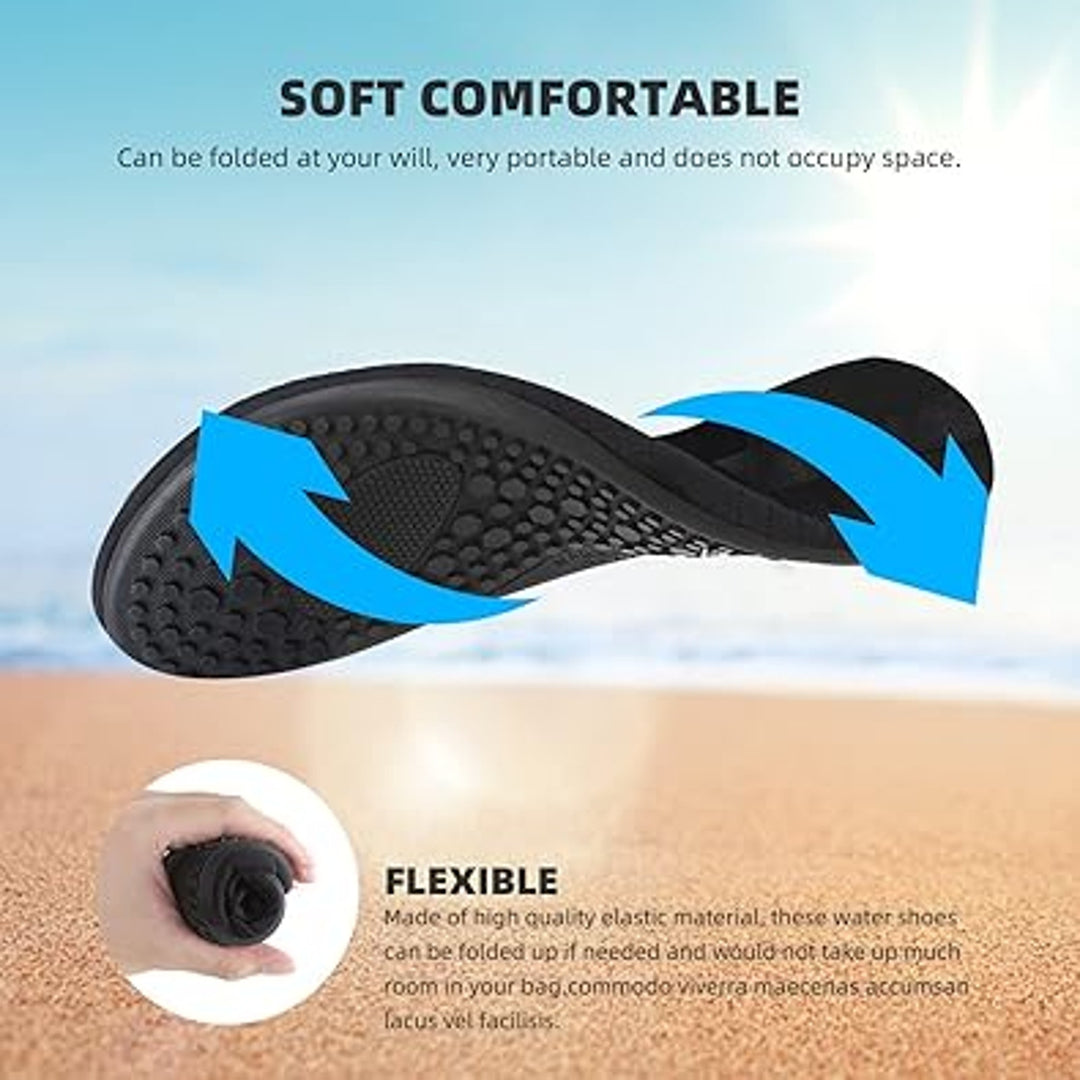 Simari Mens Black Size 9.5 Pull On Non Slip Quick Dry Anti Skid Swim Water Shoes