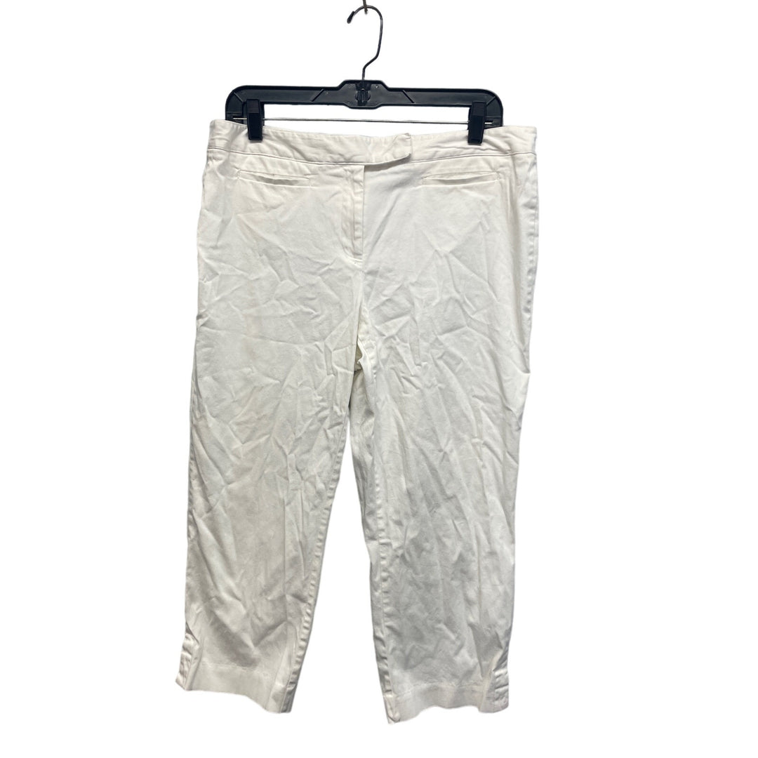 Simply Vera Time &amp; Tru Womens Large Cropped White Cotton Blend Capri Pants