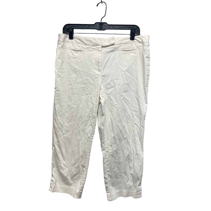 Simply Vera Time &amp; Tru Womens Large Cropped White Cotton Blend Capri Pants