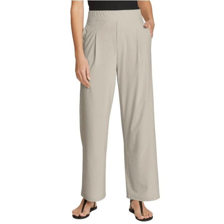 New Eddie Bauer Womens XL Pumice Tan Departure Elastic Waist Wide Leg Pants