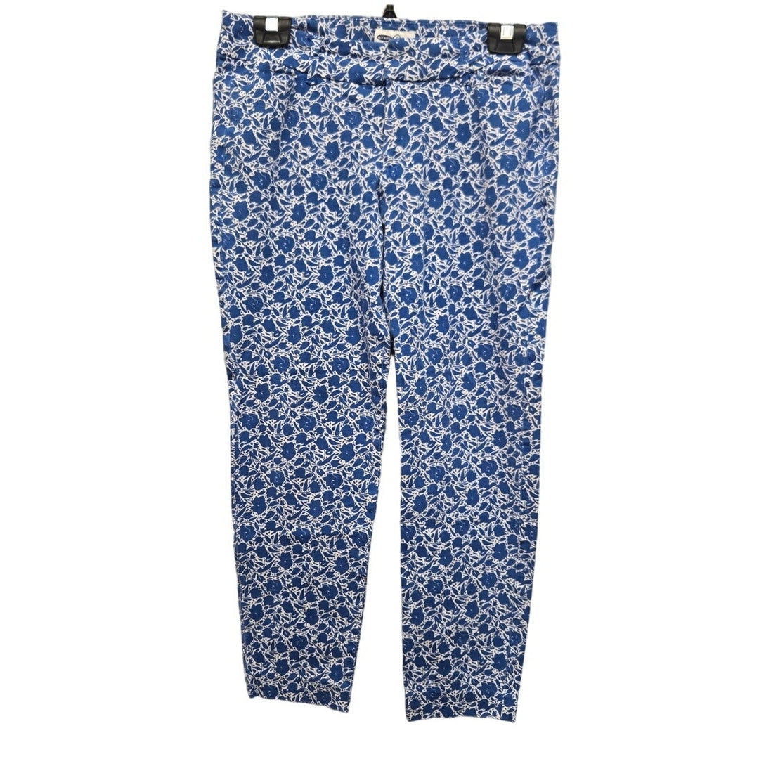 Old Navy Womens 8 Pixie Stretch Cotton Floral Hook &amp; Eye Jeans w Faux Pockets