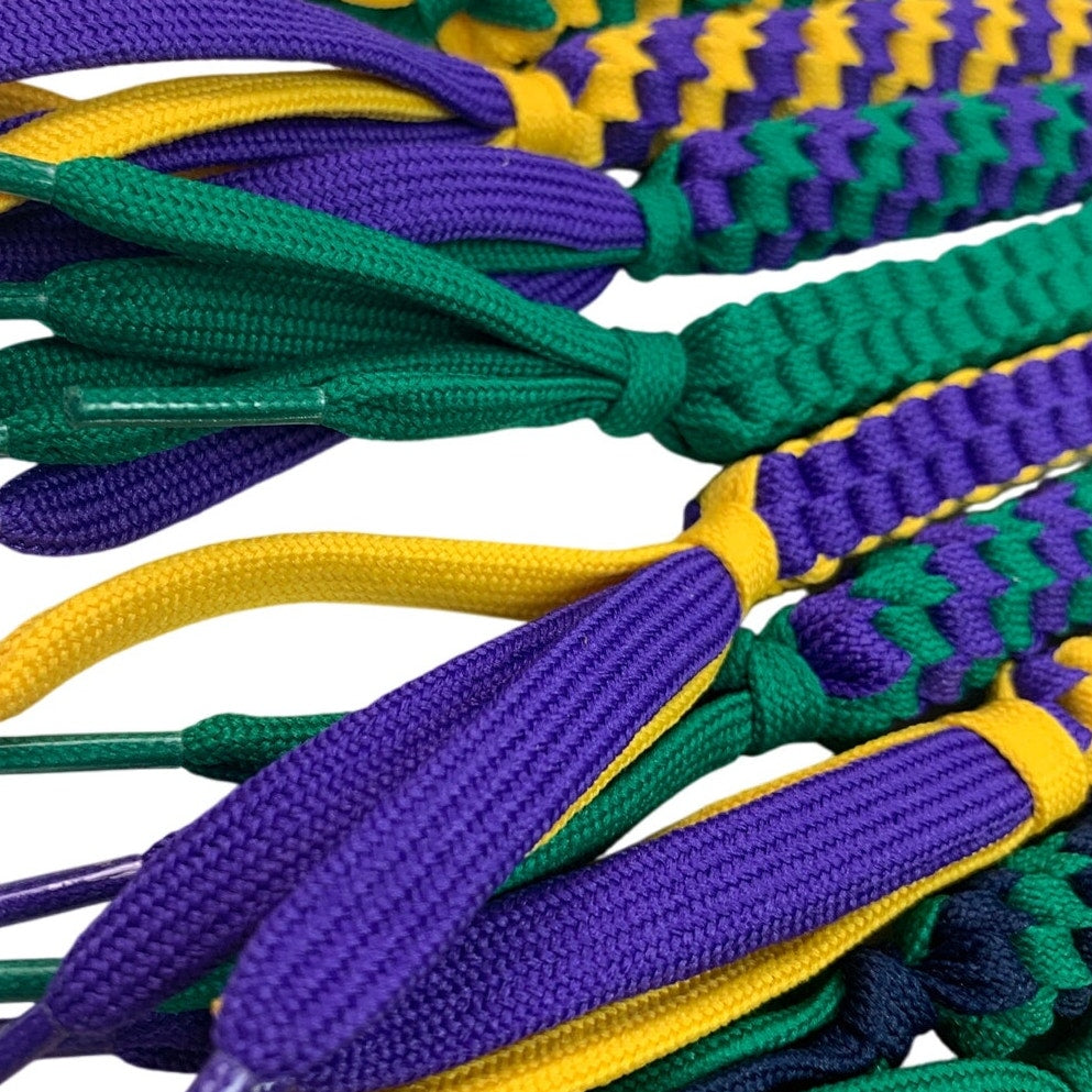 20 New Handmade Boondoggle Woven Stretchy Navy Blue Green Shoelace Keychains