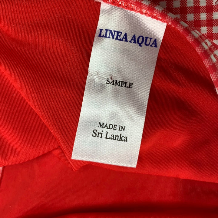 New American Eagle Womens Small Red Gingham Side Tie Bikini Swim Bottoms ONLY