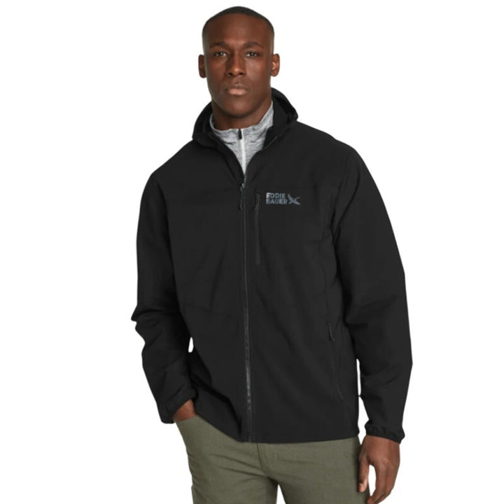 New Eddie Bauer Mens Black Full Zip StormRepel UPF 50+ Stratify Hoodie