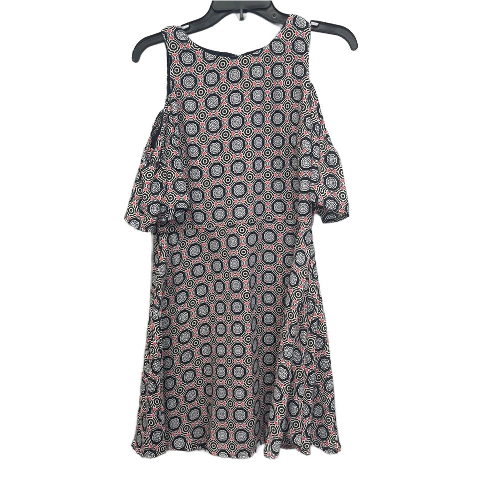 Banana Republic Womens 8P Polyester Geometric Floral Circle Cold Shoulder Dress