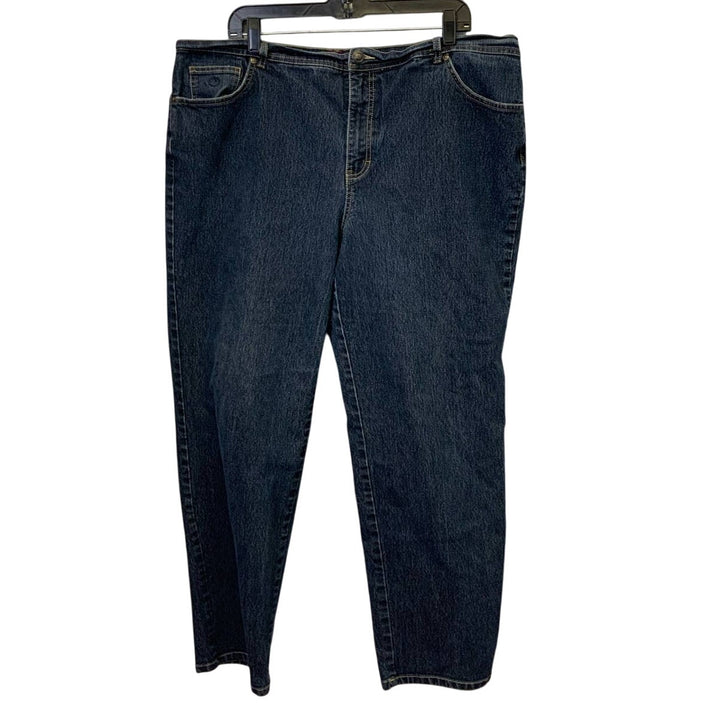Gloria Vanderbilt Womens 20W Amanda Flat Front Stretch Cotton Denim Blue Jeans