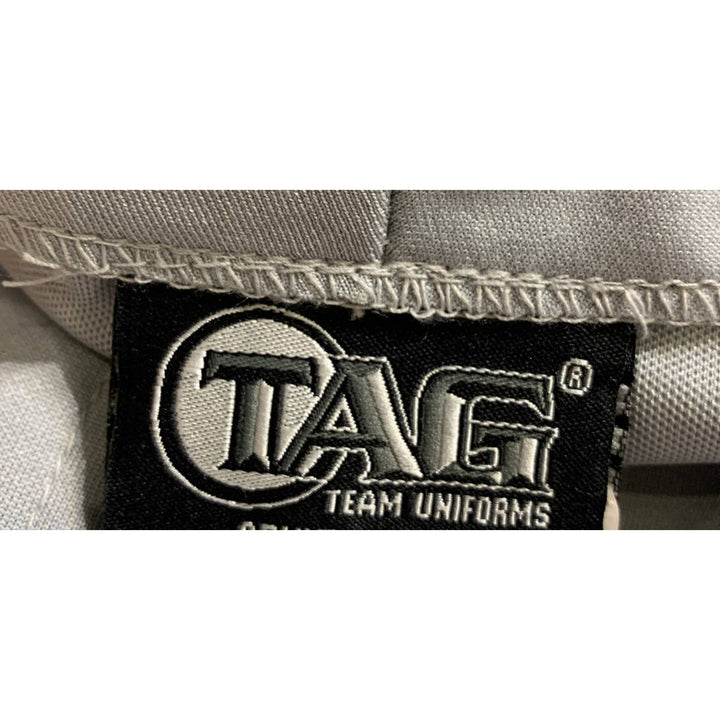 New Tag Team Uniform Adult Large Gray Button Down Baseball Sleeveless Jersey
