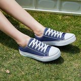 ZGR Womens Size 7 Navy Blue Canvas Lace Up Classic Low Top Casual Sneaker Shoes