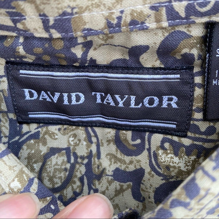 NWT New David Taylor Mens Medium Casual Short Sleeve Hawaiian Button Up Shirt