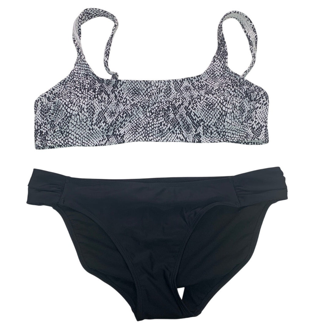 New Xhilaration Womens XL Snake Pattern Bikini Top &amp; Bottoms Swim Suit Set